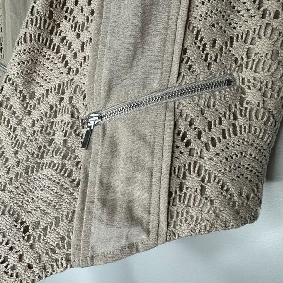 Chicos Crochet Vest Size L Lace Open Front - Picture 5 of 12